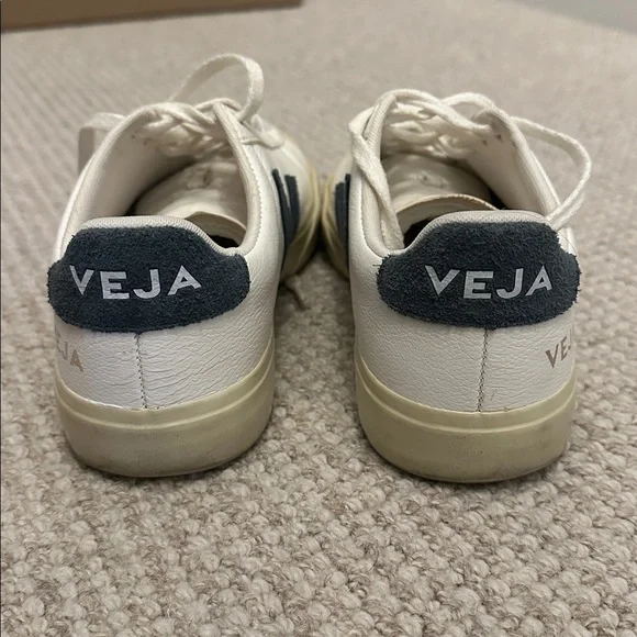 Veja White and Blue Campo Sneakers - Picture 3 of 5